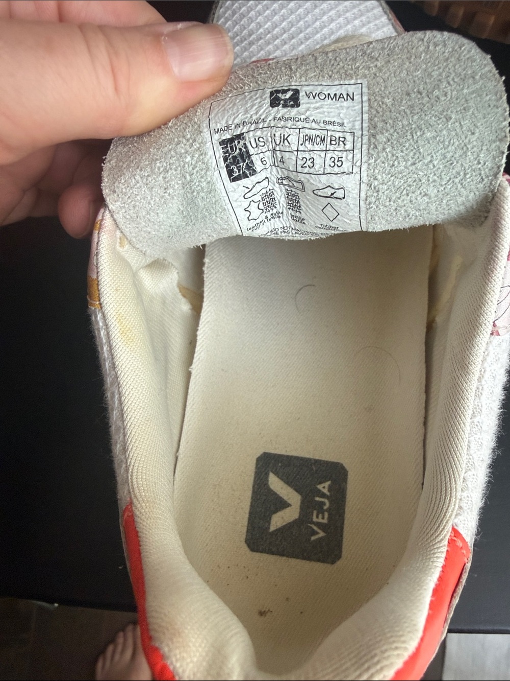 White Floral-Print Women's Veja Athletic Sneakers - Picture 6 of 7